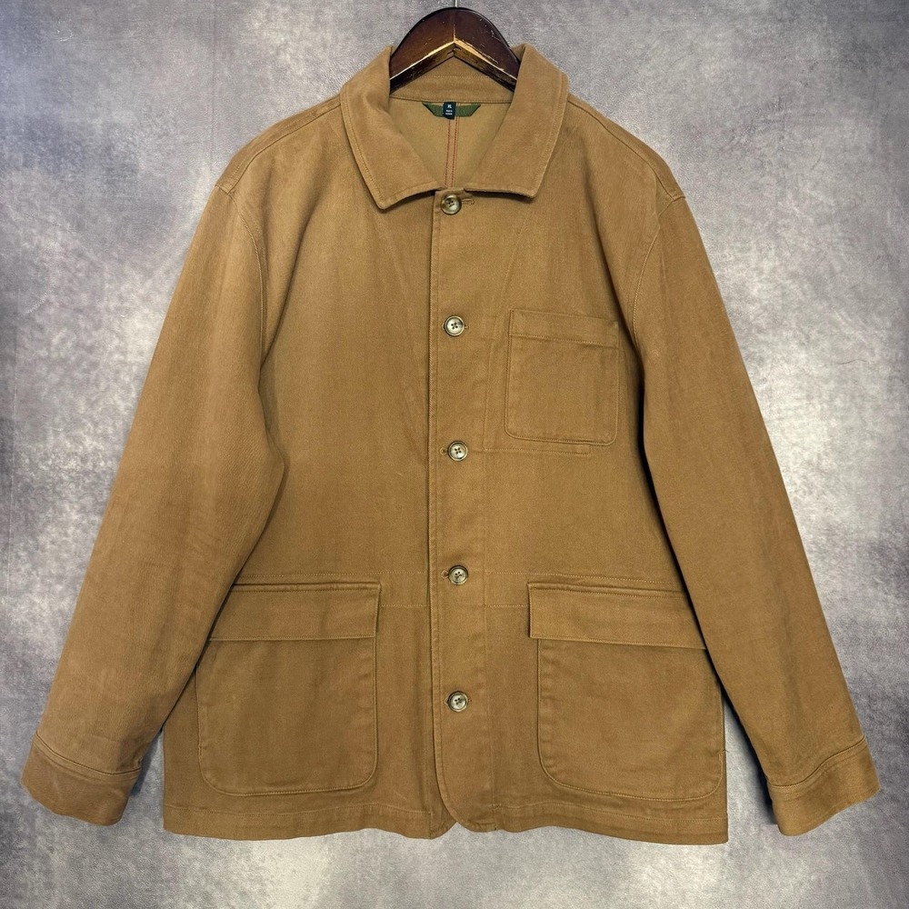 Bonobos Jacket Mens XL Brown Canvas Chore Military Field Workwear Button Front